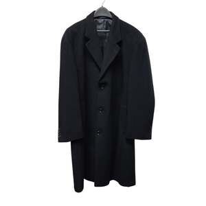 Chereskin Mens Woven In Italy Cashmere Blend Long Coat 46R Black Professional